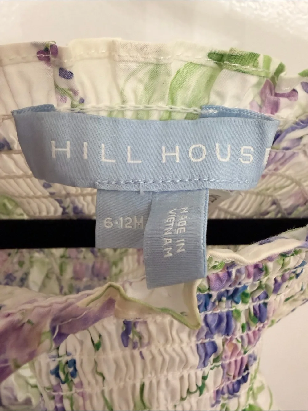 Hill House The Tiny Ellie Nap Dress Wisteria White & Purple Size 6-12 Months